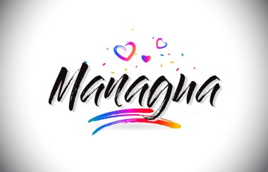 Managua Word metni sevgi kalpleri ve yaratıcı Handw hoş geldiniz