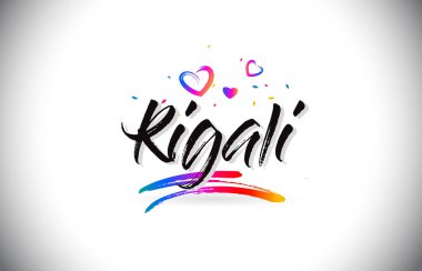 Kigali Word metni sevgi kalpleri ve yaratıcı Handwr hoş geldiniz