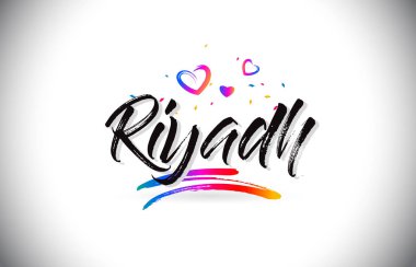 Word metni sevgi kalpleri ve yaratıcı Handwr Riyad Hoşgeldiniz