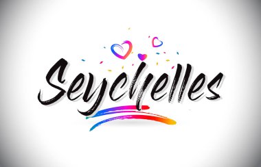 Seyşel Adaları Love Hearts ve yaratıcı metin Ha kelime Hoşgeldiniz