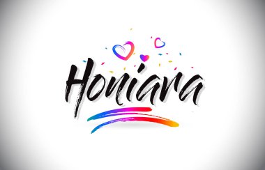 Word metni sevgi kalpleri ve yaratıcı Handw Honiara Hoşgeldiniz