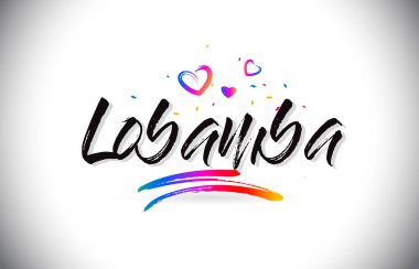 Lobamba Word metni sevgi kalpleri ve yaratıcı Handw hoş geldiniz