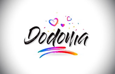 Dodoma Word metni sevgi kalpleri ve yaratıcı Handwr hoş geldiniz