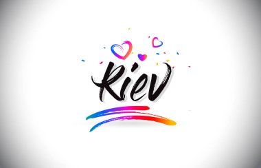 Kiev Word metni sevgi kalpleri ve yaratıcı Handwrit hoş geldiniz