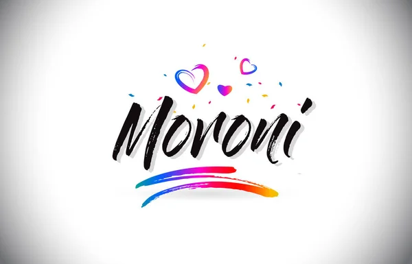Moroni Word metni sevgi kalpleri ve yaratıcı Handwr hoş geldiniz — Stok Vektör