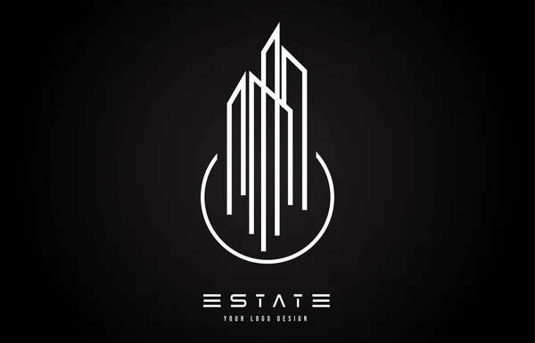 Real Estate moderní Monogram Logo Design. Real Estate linky Abstr — Stockový vektor