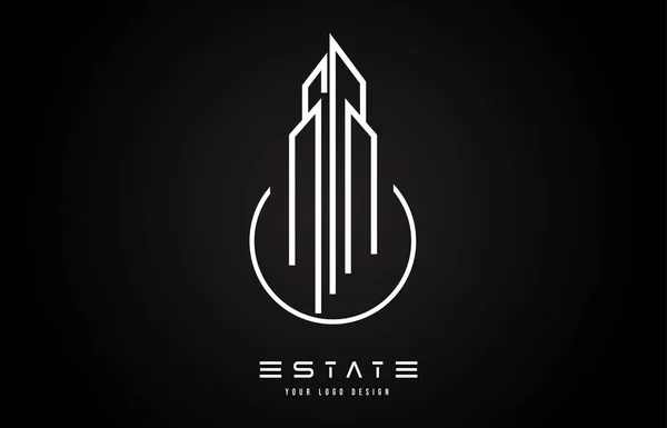 Real Estate moderní Monogram Logo Design. Real Estate linky Abstr — Stockový vektor