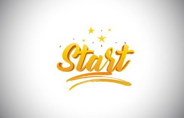 Altın sarı Word metni el yazısı altın canlı Colo ile başlamak