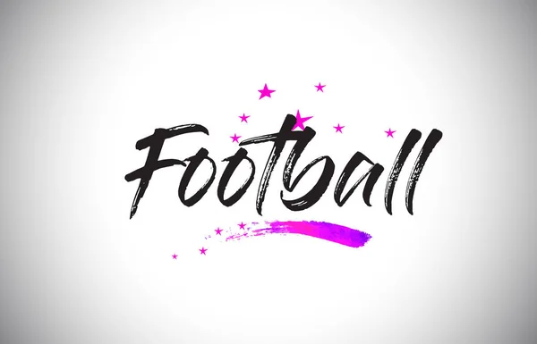 Futebol letra escrita à mão Word Font com violeta vibrante roxo estrelas — Vetor de Stock