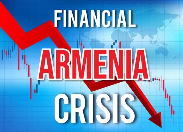아르메니아 금융 위기 경제 붕괴 시장 충돌 글로벌 M — 스톡 사진
