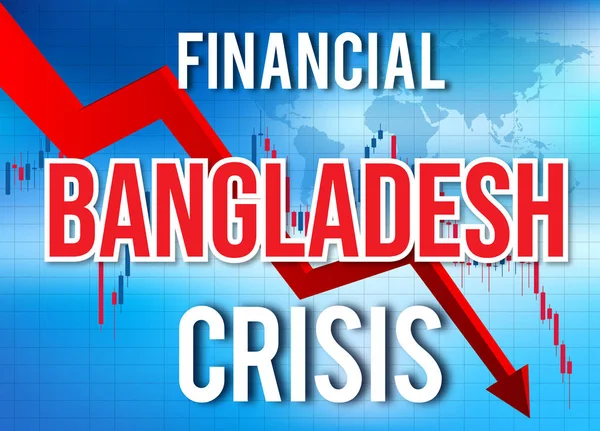 방글라데시 금융 위기 경제 붕괴 시장 충돌 Globa — 스톡 사진