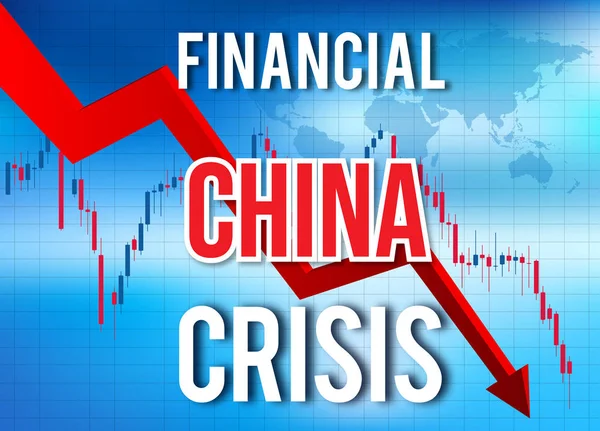 China Finanzkrise wirtschaftlicher Zusammenbruch Markt Crash globale mel — Stockfoto