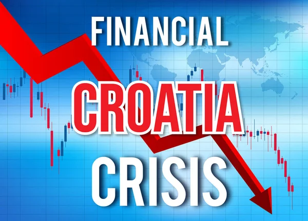 크로아티아 금융 위기 경제 붕괴 시장 충돌 글로벌 M — 스톡 사진