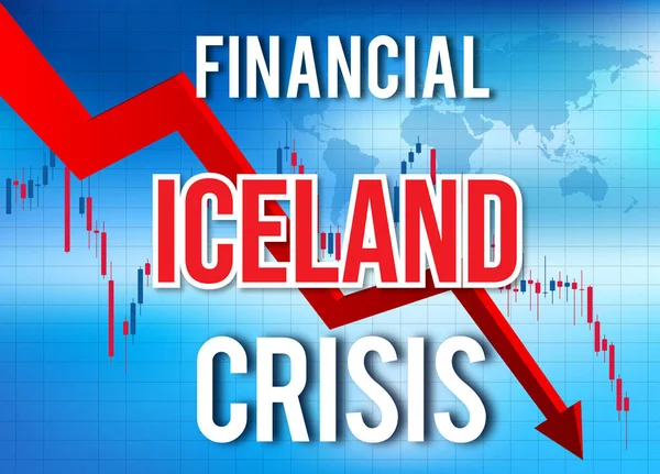 Island Finanzkrise wirtschaftlicher Zusammenbruch Markt Crash globale m — Stockfoto