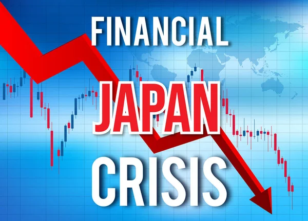 Japanische Finanzkrise Wirtschaftlicher Zusammenbruch Weltmarkt-Crash — Stockfoto
