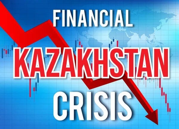 카자흐스탄 금융 위기 경제 붕괴 시장 충돌 Globa — 스톡 사진