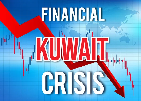 쿠웨이트의 금융 위기 경제 나 시장 충돌 세계 붕괴 — 스톡 사진