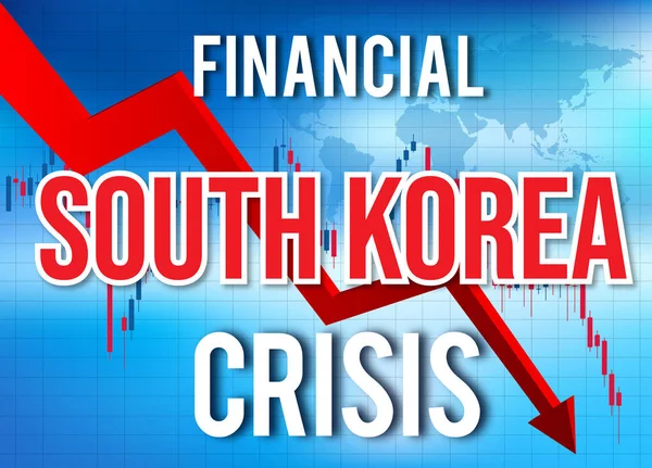 한국 금융 위기 경제 붕괴 시장 충돌 글로브 — 스톡 사진