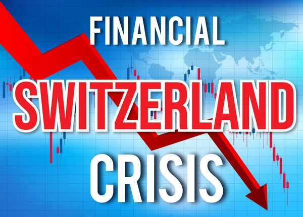 스위스 금융 위기 경제 붕괴 시장 충돌 글로브 — 스톡 사진