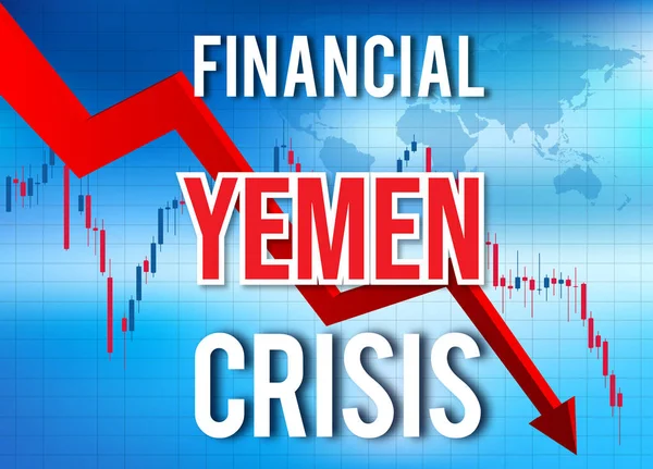 예멘 금융 위기 경제 붕괴 시장 충돌 글로벌 멜 — 스톡 사진