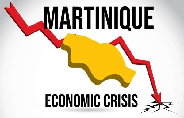 Martinique map Finanzkrise wirtschaftlicher Zusammenbruch Marktcrash g — Stockvektor