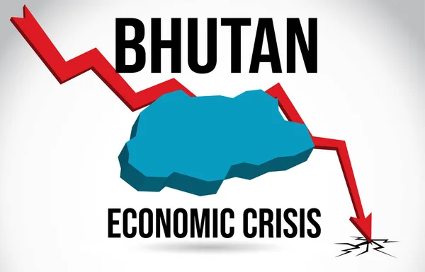 ブータン地図金融危機経済崩壊市場クラッシュ グローバ — ストックベクタ