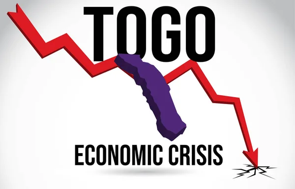 Togo map Finanzkrise wirtschaftlicher Zusammenbruch Marktcrash global — Stockvektor