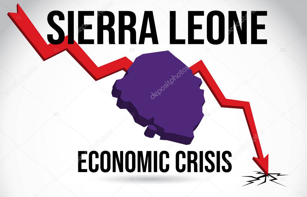 Sierra Leone Map Financial Crisis Economic Collapse Market Crash