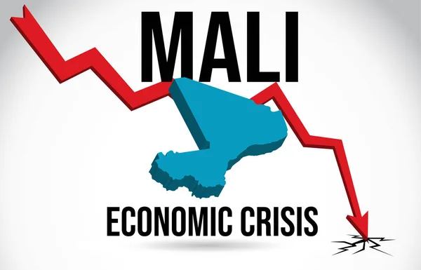 マリ地図金融危機経済崩壊市場クラッシュ グローバル — ストックベクタ