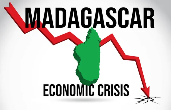 マダガスカル地図金融危機経済崩壊市場クラッシュ G — ストックベクタ