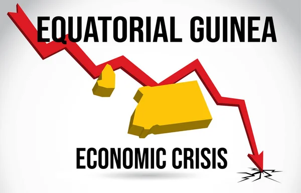 赤道ギニア地図金融危機経済崩壊市場 — ストックベクタ