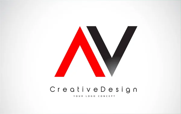 Red and Black AV Letter Logo Design. Creative Icon Modern Letter — Stock Vector