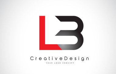 Kırmızı ve siyah lb L B mektup logo tasarımı. Creative Icon modern Le
