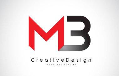 Kırmızı ve siyah MB M B mektup logo tasarımı. Creative Icon modern Le