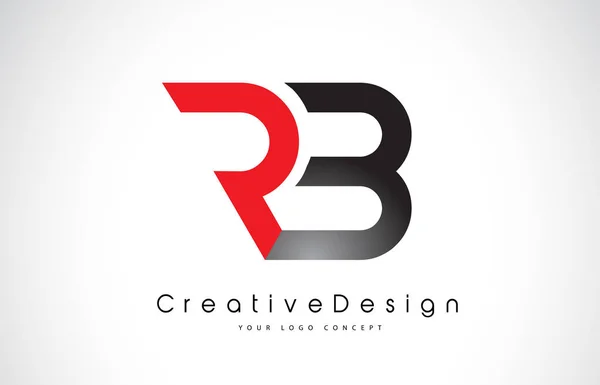 Rood en zwart rb R B brief logo design. Creatief icoon modern Le — Stockvector