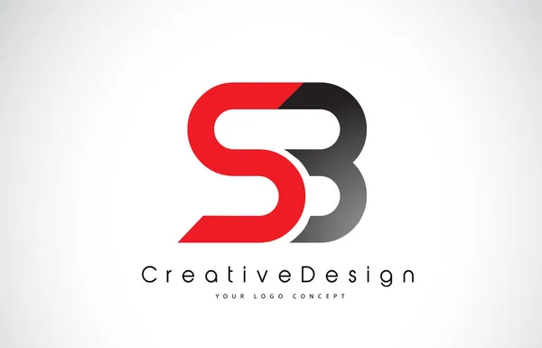 Roșu și negru SB S B Letter Logo Design. Creative Icon Modern Le — Vector de stoc