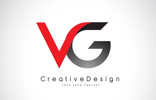 Červený a černý Vg v. G dopis Logo Design. Ikonu Creative moderní Le — Stockový vektor