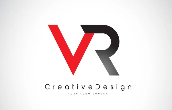 Червоний і чорний VR V R Letter Logo Design. Творча ікона Сучасна Ле — стоковий вектор