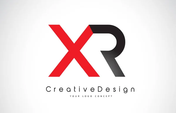 红色和黑色 Xr x R 字母徽标设计。创意图标现代乐 — 图库矢量图片
