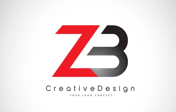 Rot und schwarz zb z b buchstabe logo design. kreative Ikone modern le — Stockvektor