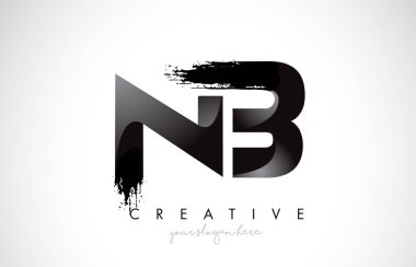 NB mektup çizmek ile fırça darbesi ve Modern bir 3d görünüm.