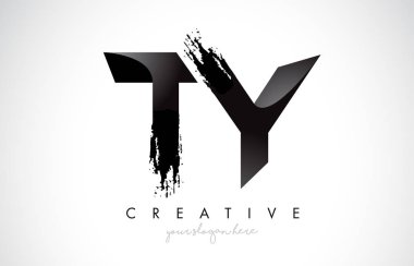 Ty mektup çizmek ile fırça darbesi ve Modern bir 3d görünüm.