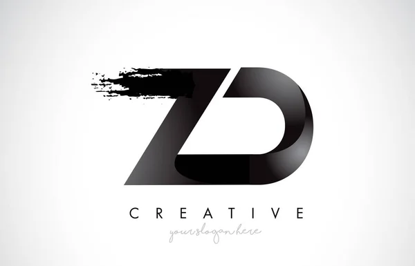 Επιστολή ZD σχεδιασμό με πινελιάς και σύγχρονη 3d ματιά. — Διανυσματικό Αρχείο