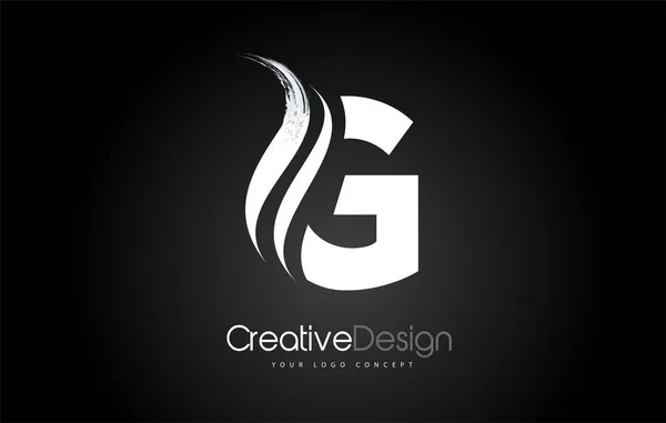 G Lettre Design pinceau coup de peinture. Lettre Logo sur Black Backgro — Image vectorielle