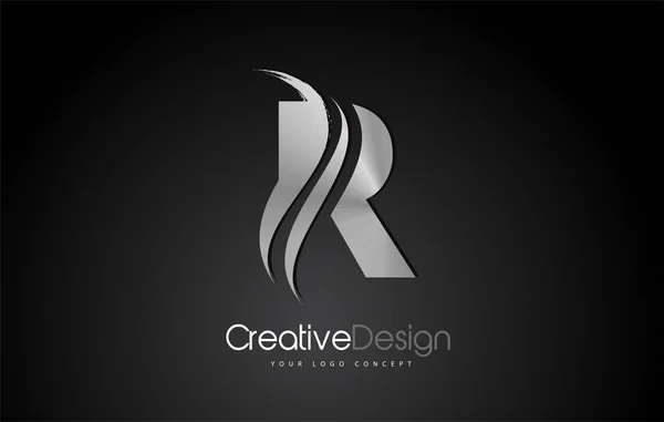 Кисть Silver & R Letter Design — стоковый вектор