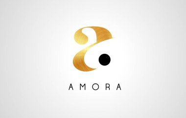 Altın harf A Logo. Bir mektup tasarlamak vektör