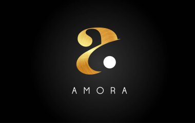 Altın harf A Logo. Bir mektup tasarlamak vektör