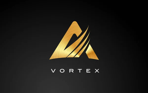 Złoty list ikona logo projektu Vector. A. — Wektor stockowy