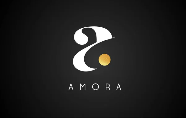 Letra de oro A Logo. Un vector de diseño de letras — Vector de stock