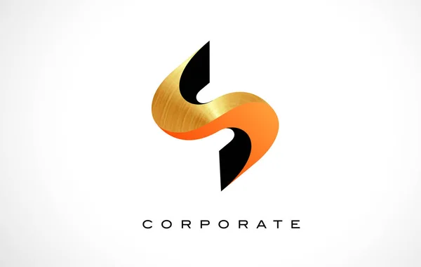 Orange Letter S Logo. S Carta Design Vector — Vetor de Stock